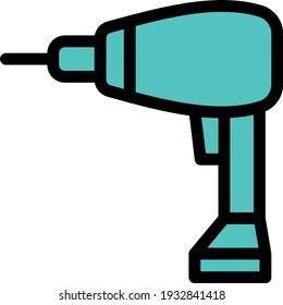 drilling vector colour line icon