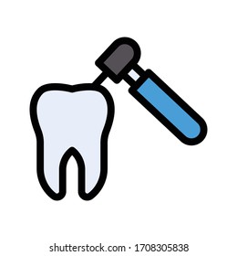 icono de color plano del vector de perforación 