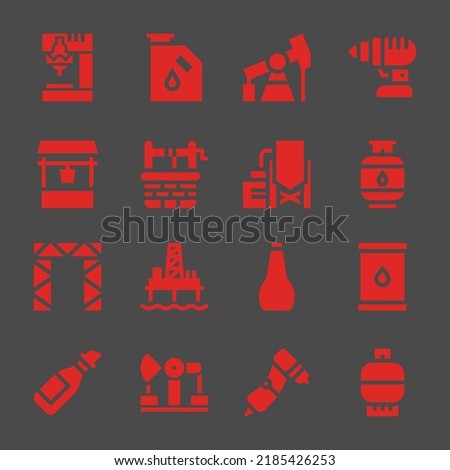 drilling web icons. Drill and Gas, Drill and Gas symbol, vector signs