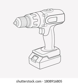 Drills icon line element. Vector illustration of drills icon line isolated on clean background for your web mobile app logo design.