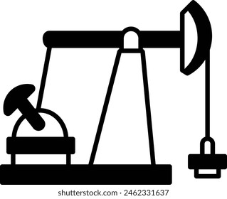 Drills wells Vector Icon Design, crude oil and natural Liquid Gas Symbol, Petroleum and gasoline Sign, power and energy market stock illustration, Drilling rig Concept
