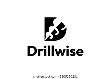 Plantilla de diseño de logotipo creativo único para la letra de detalle D