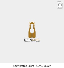 dring king, royal, crown logo template vector illustration