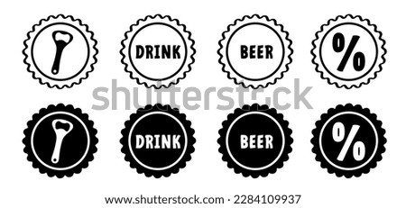 Drink 0% beer. Bottle opener pattern banner, Vector Bottle cap icon or symbol. Dry january. Restaurant, cafe or bar seamless logo. Beer bottles opener banner. beer cap.