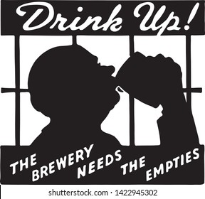 Drink Up 2 - Retro Ad Art Banner for Pubs