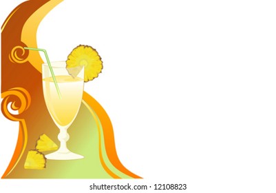 Drink abstract background with pineapple.