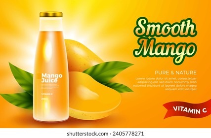 Drink ad template mango juice vector design in eps 10