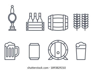 Drink alcohol beverage icons set