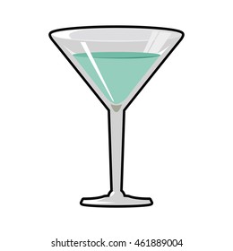 Drink and alcohol concept represented by cocktail glass icon. Isolated and flat illustration