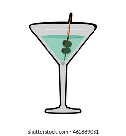 Drink and alcohol concept represented by cocktail glass icon. Isolated and flat illustration