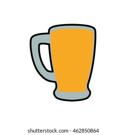 Drink and alcohol concept represented by beer glass icon. Isolated and flat illustration