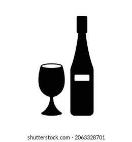 Drink, alcohol icon. Black vector graphics.