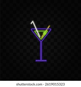 drink and alcohol line icons. neon drink.