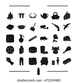 drink, animal, parking and other web icon in black style. transport, cleaning icons in set collection.