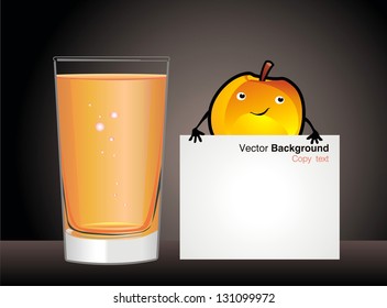 Drink banner. Peach juice
