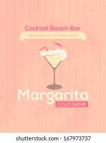 Drink Bar Flyer Poster - Optional Party, Events, Advertising, 	 Announcement Vector Retro Template