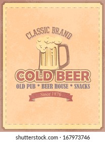Drink Bar Flyer Poster - Optional Party, Events, Advertising, 	 Announcement Vector Retro Template