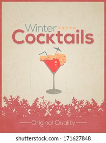 Cartel del volante de la barra de bebidas - Parte opcional, eventos, publicidad, plantilla retro vector de anuncios