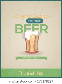 Drink Bar Flyer Poster - Optional Party, Events, Advertising, Announcement Vector Retro Template