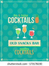 Drink Bar Flyer Poster - Optional Party, Events, Advertising, Announcement Vector Retro Template