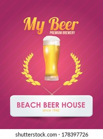 Drink Bar Flyer Poster - Optional Party, Events, Advertising, Announcement Vector Template