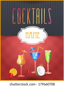 Drink Bar Flyer Poster - Optional Party, Events, Advertising, Announcement Vector Template