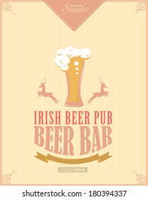 Drink Bar Flyer Poster - Optional Party, Events, Advertising, Announcement Vector Retro Template