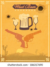 Drink Bar Flyer Poster - Optional Party, Events, Advertising, Announcement Vector Retro Template