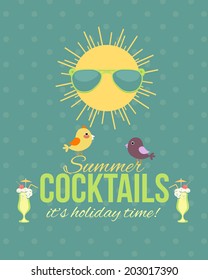 Drink Bar Flyer Poster - Optional Party, Events, Advertising, Announcement Vector Retro Template