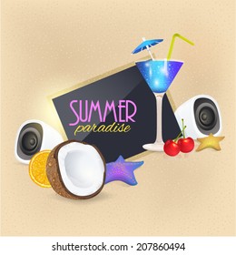 Drink Bar Flyer Poster - Optional Party, Events, Advertising, Announcement Vector Template