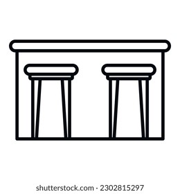 Drink bar icon outline vector. Cafe pub. Food desk