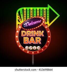 Drink Bar Neon Sign 