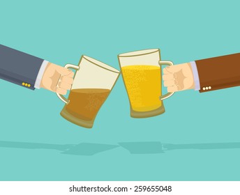 Drink Bar  Poster. beer hands. Vector illustration
