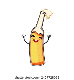 drink beer bottle character cartoon. label silhouette, lager simple, beverage black drink beer bottle character sign. isolated symbol vector illustration