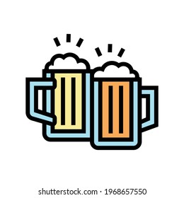 drink beer mens leisure color icon vector. drink beer mens leisure sign. isolated symbol illustration