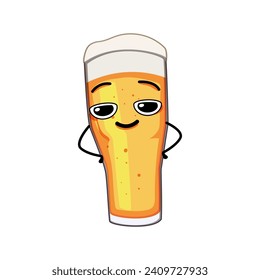 drink beer mug character cartoon. alcohol toast, bar brewery, lager full drink beer mug character sign. isolated symbol vector illustration