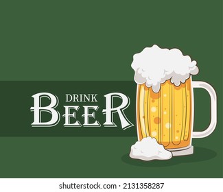 drink beer poster green background