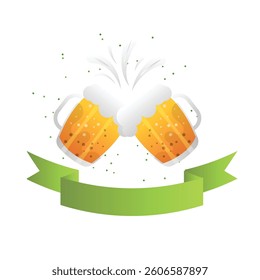 Drink beer vector cartoon decorative frame