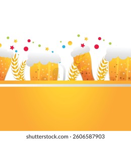 Drink beer vector cartoon decorative frame