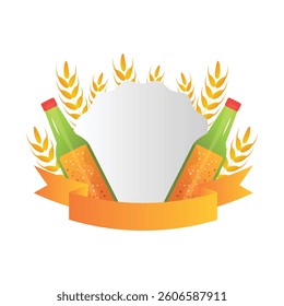 Drink beer vector cartoon decorative frame