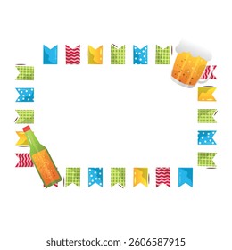 Drink beer vector cartoon decorative frame