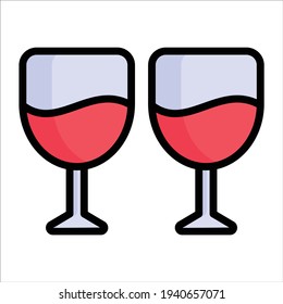 drink , beverage flat line icon  