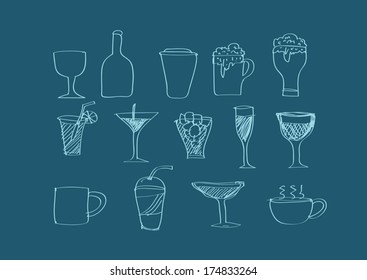 Drink beverage icons set