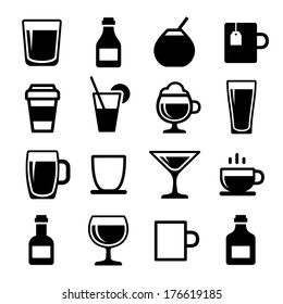 Drink and beverage icons set