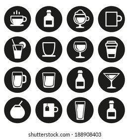 Drink and beverage icons set