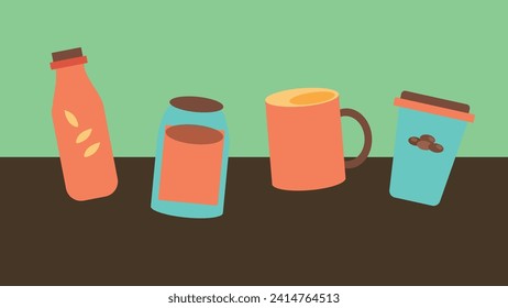 Drink Beverage Illustration Vector Elements.  Perfect for cafe product, restaurant product.