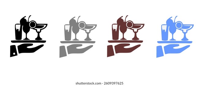 drink beverage outline icons, bottle liquor glass
