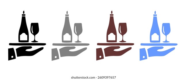 drink beverage outline icons, bottle liquor glass