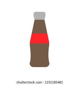 drink and beverage storage bottle with lid flat design icon.