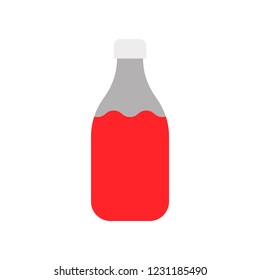 drink and beverage storage bottle with lid flat design icon.